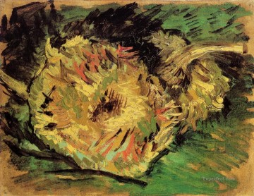 Vincent Van Gogh Painting - Dos girasoles cortados Vincent van Gogh